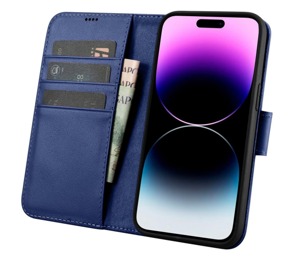 iCarer Wallet Case do iPhone 14 Pro (anti-RFID) niebieski 6975092686286 - 1201180 - zdjęcie 3